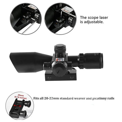 2.5-10x40 Double Illuminated Mil-dot Red Laser Scope For Hunting