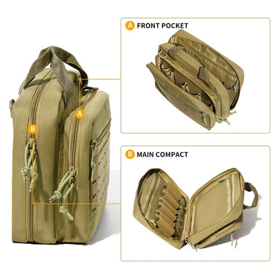 Hand Carry/Shoulder Tactical Pistol Storage Bag