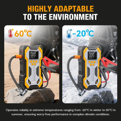 New L3 Portable 4 in 1 Jump Starter With Air Pump PowerBank & Emergency Flashlight