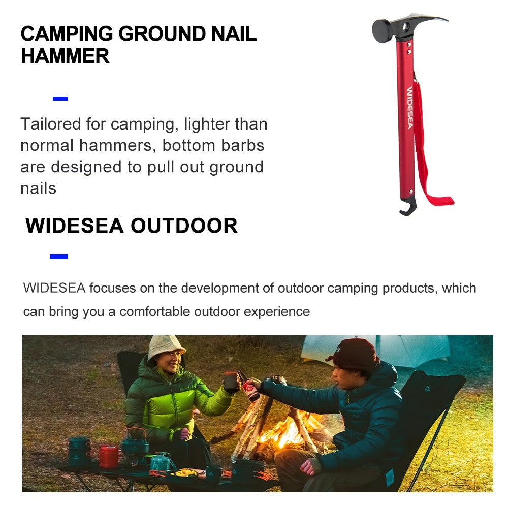 Widesea Camping Hammer with Stake Peg Puller