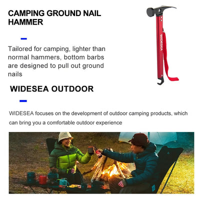 Widesea Camping Hammer with Stake Peg Puller