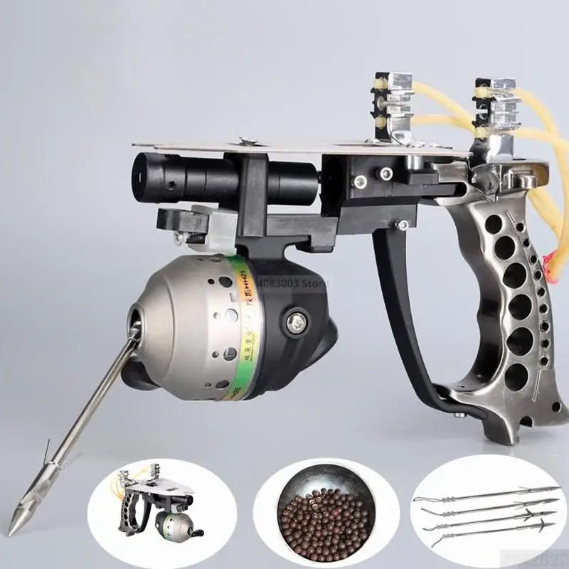 Outdoor tool Hunting Slingshot Metal handle With fishing reel