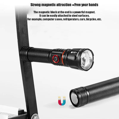 Super Bright COB Multifunctional flashlight With Tail Megnatic