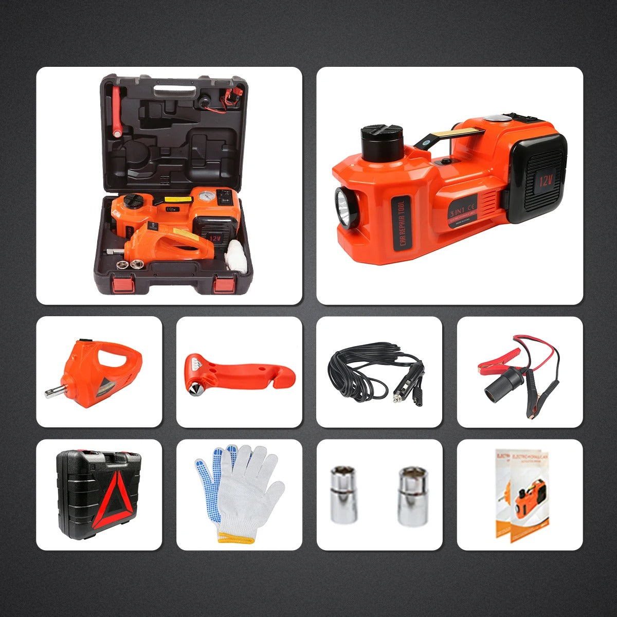 Portable Jack Portable Hydraulic Car Jack With Air Compressor & Tire Wrench – Chaser.pk