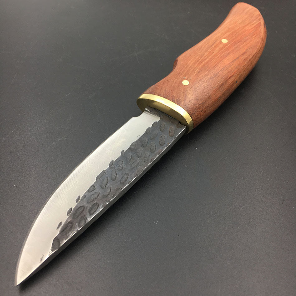 Carbon Steel Fixed Blade Wood Handle Knife