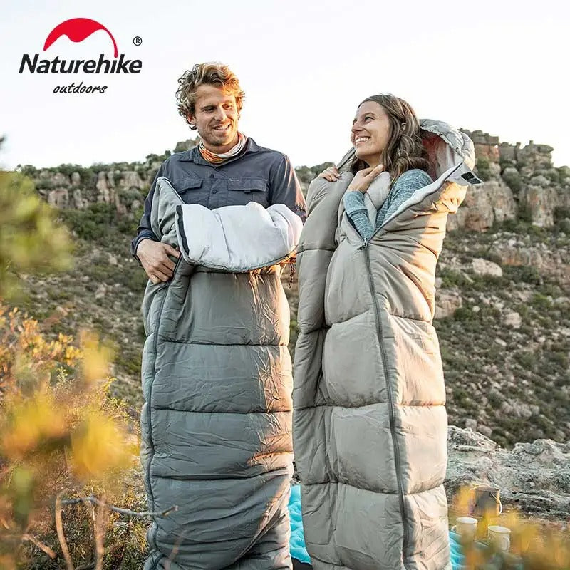 Naturehike  M300 Camping Hooded Envelope Sleeping Bag Lightweight GREY