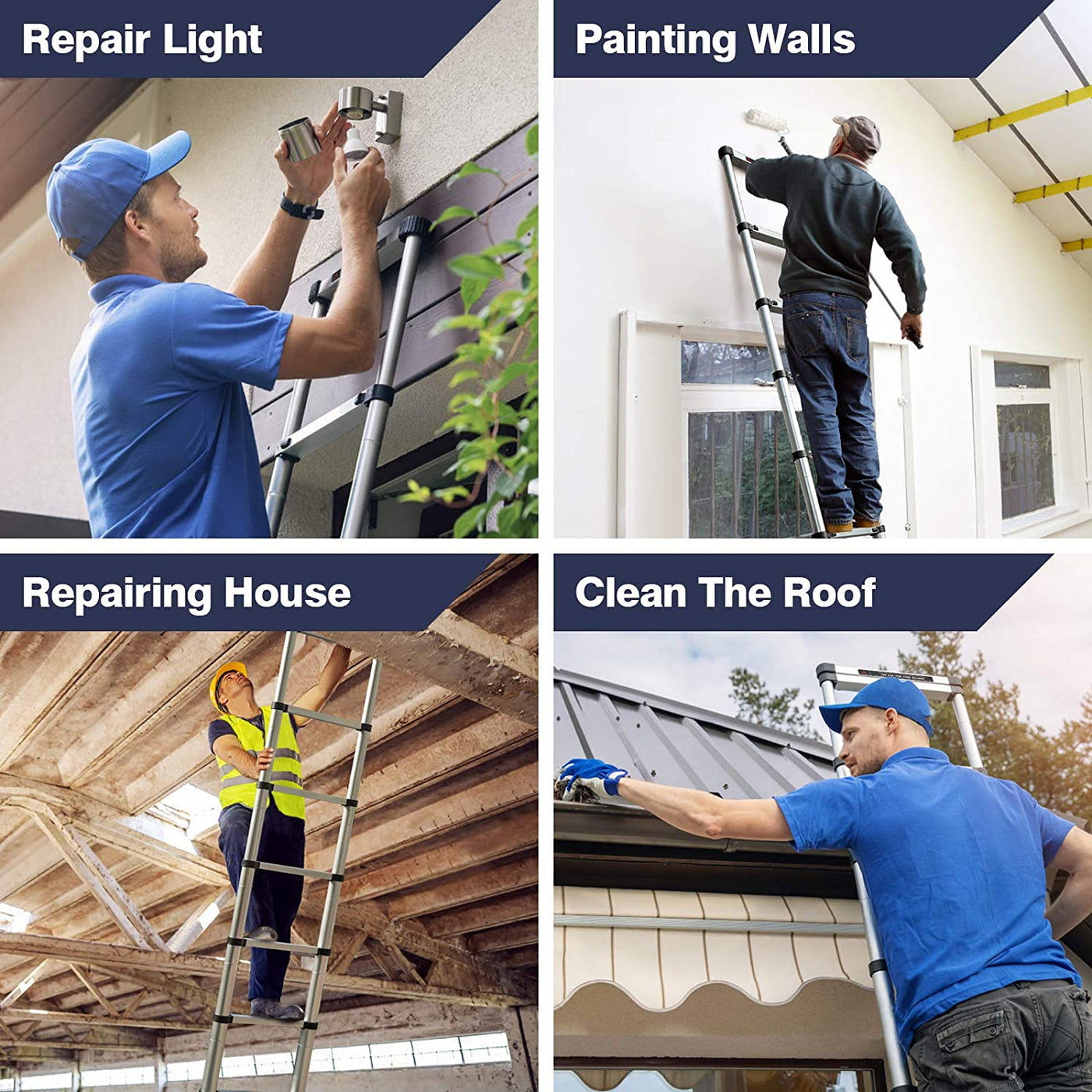 Folding Aluminum Double Ladder