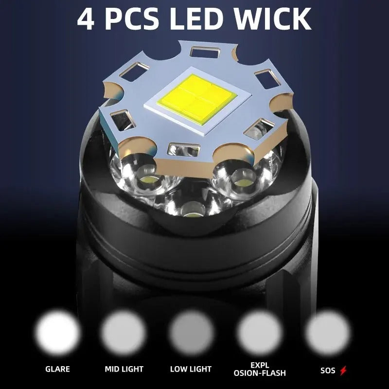 Super Powerful 4 LEDs Mini Flashlight