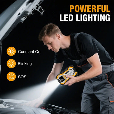 New L3 Portable 4 in 1 Jump Starter With Air Pump PowerBank & Emergency Flashlight