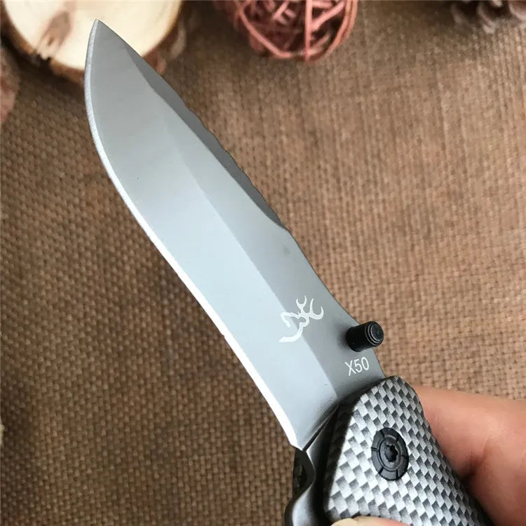 Browning X50 carbon fiber+rosewood Folding knife Chaser.pk