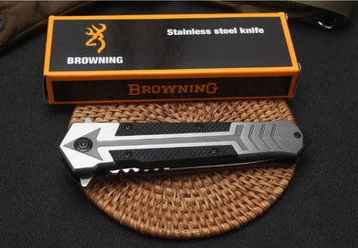 Browning F130 tactical folding knife quickly opens G10 steel handle