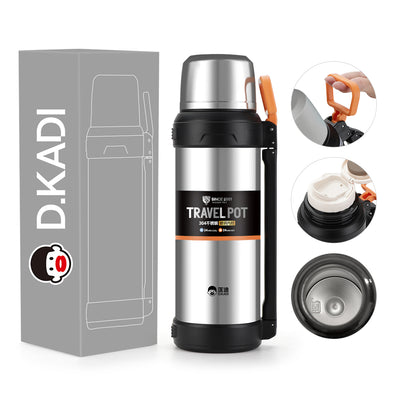 D.KADI 2L Outdoor large capacity insulation flask bottle 304 stainless steel