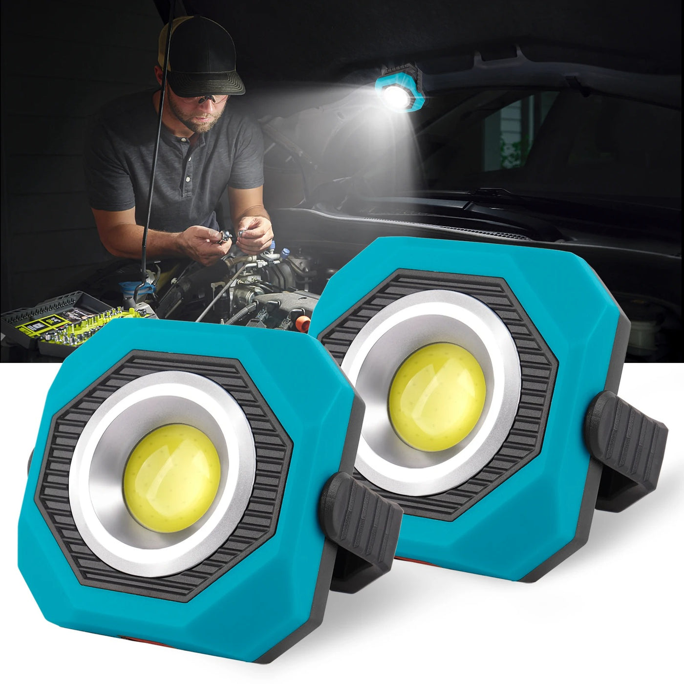Portable Rechargeable Charging 360° Pivoting Adjustment Magnetic COB LED Solar Light K601