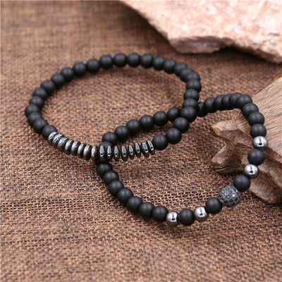 Arrow 3Pcs/Set Natural Matte Stone Beads Bracelet