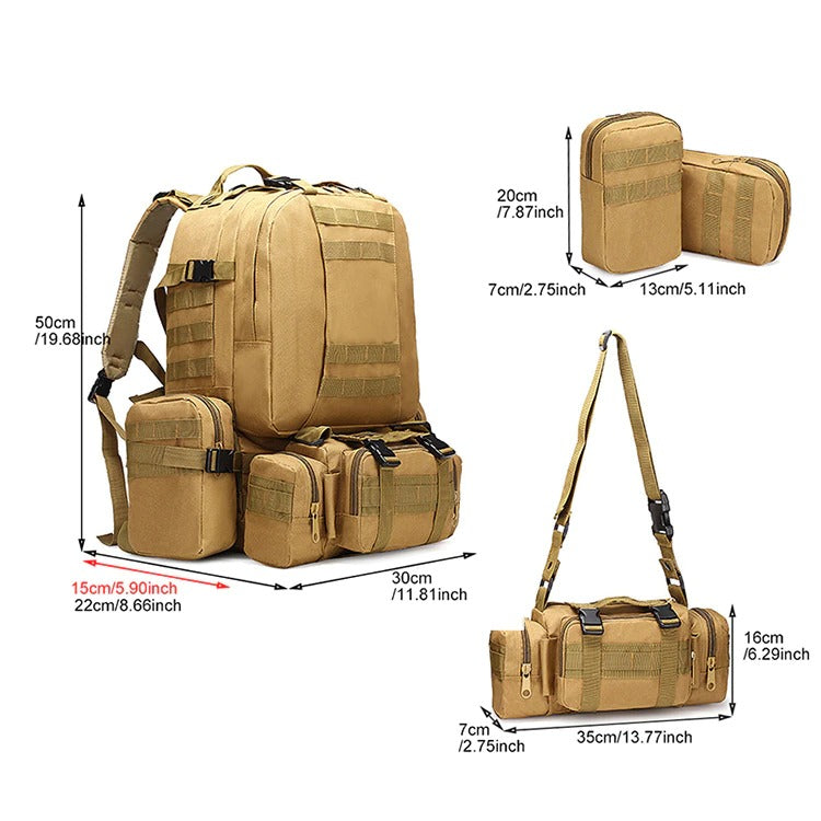 50L Tactical Backpack 4 in 1 Military Bag