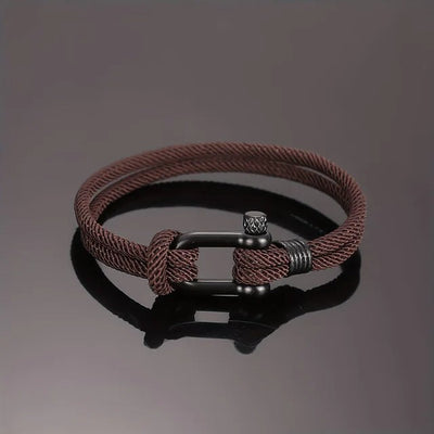 Stainless Steel U shape Paracord Bracelet (Black Buckle)