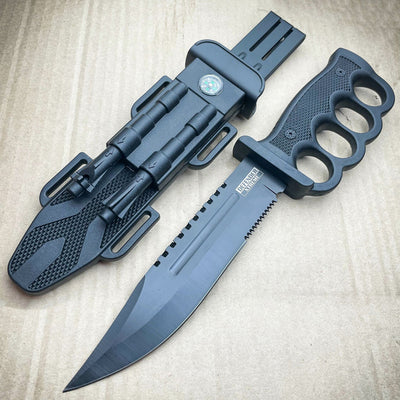 Knuckle Dagger Fixed Blade w/ Firestarter + Sharpener