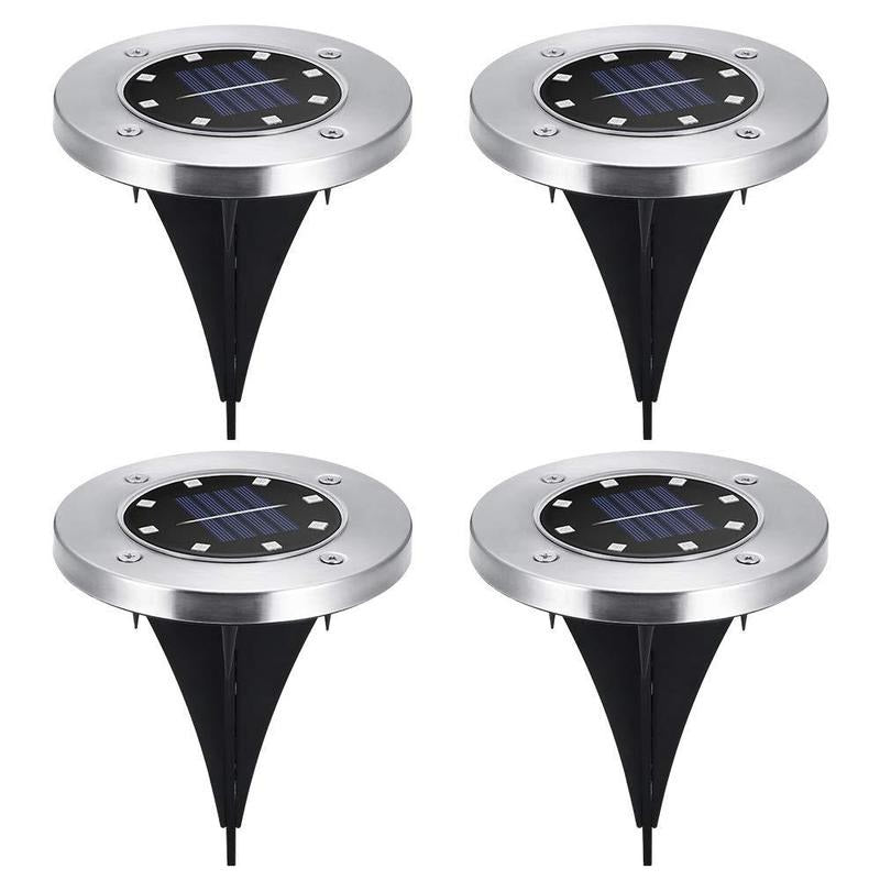 4 Solar Garden Disc Lights