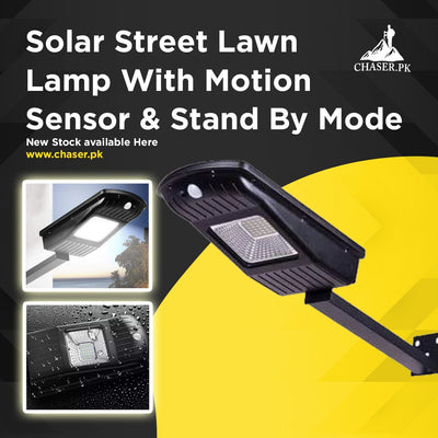 Solar Street/Lawn Lamp With Motion Sensor & Stand By Mode