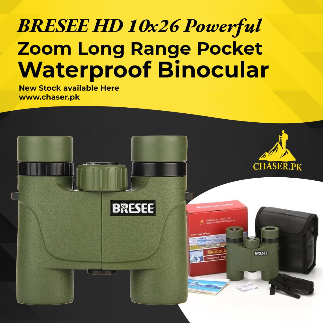 BRESEE HD 10x26 Powerful Zoom Long Range Pocket Waterproof Binocular