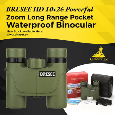 BRESEE HD 10x26 Powerful Zoom Long Range Pocket Waterproof Binocular