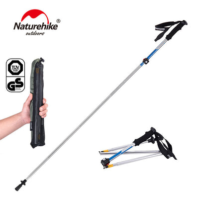 NatureHike 5 Nodes Folding Trekking Poles BLUE