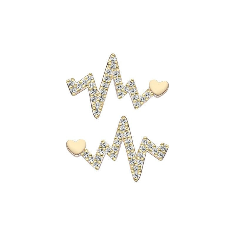 New Arrival Irregular Wave Zircon Small Earrings