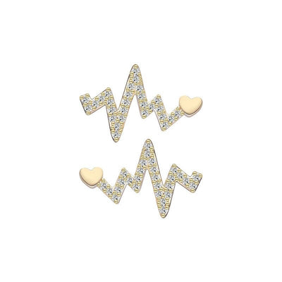 New Arrival Irregular Wave Zircon Small Earrings