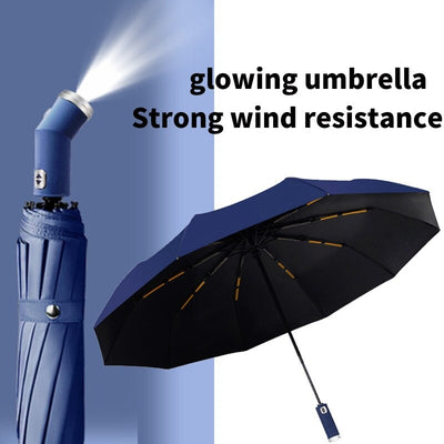 Automatic folding umbrella With Led Light