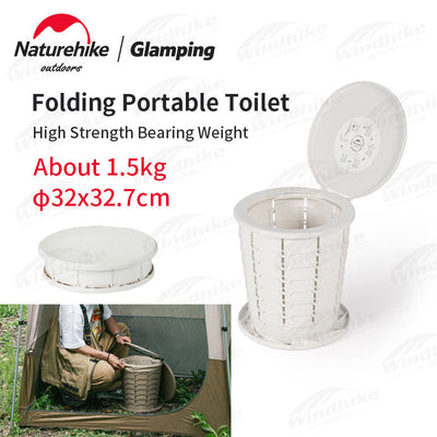 Naturehike Outdoor Mobile Folding Camping Toilet , Trash Bin Complete Kit