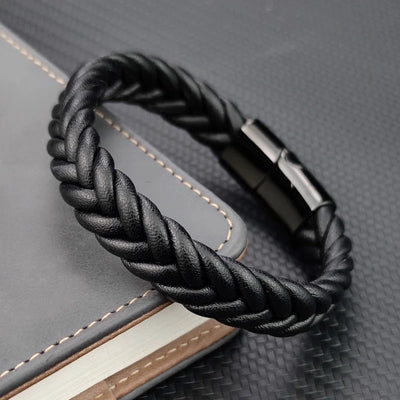 Luxury Winding Design Classic Men's Leather Bracelet