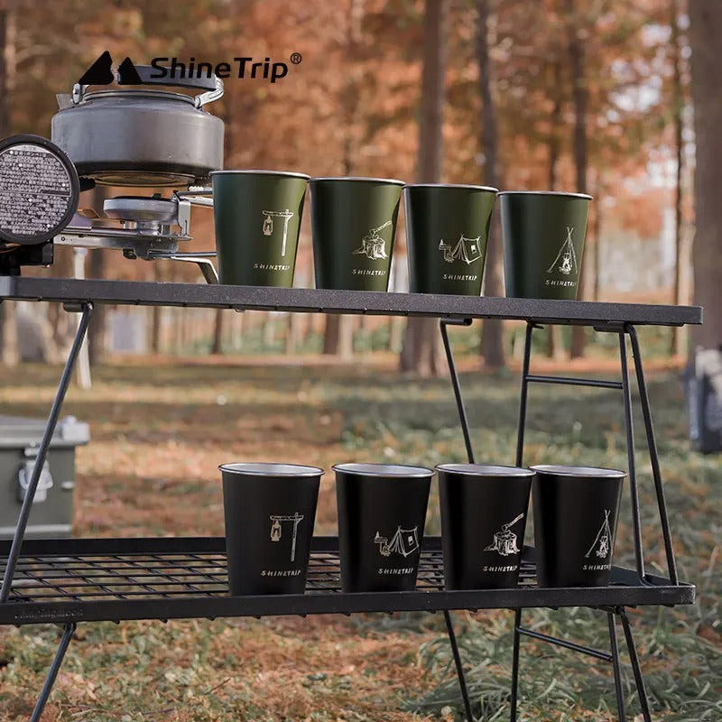 ShineTrip Outdoor 4pcs Stainless Steel Cup Set