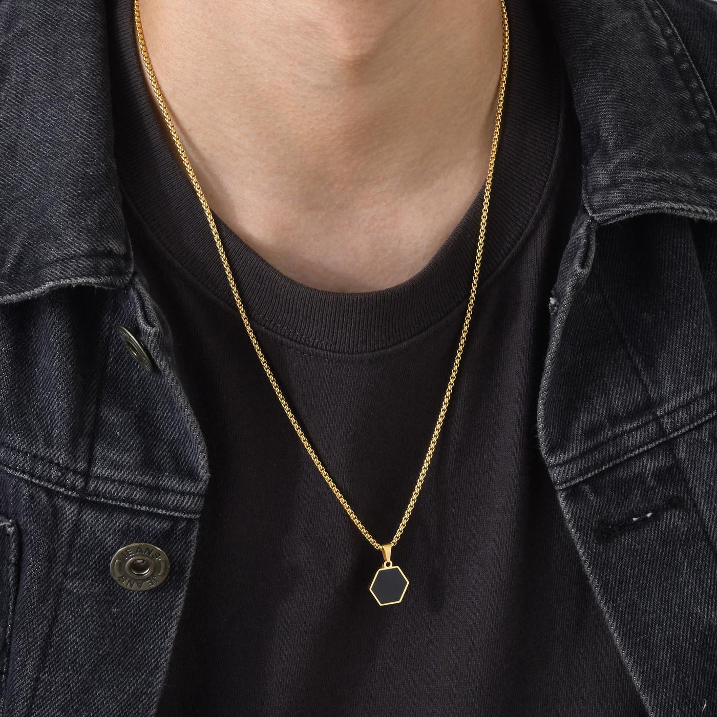 Geometric Gold Plated Stainless Steel Pendant Necklace