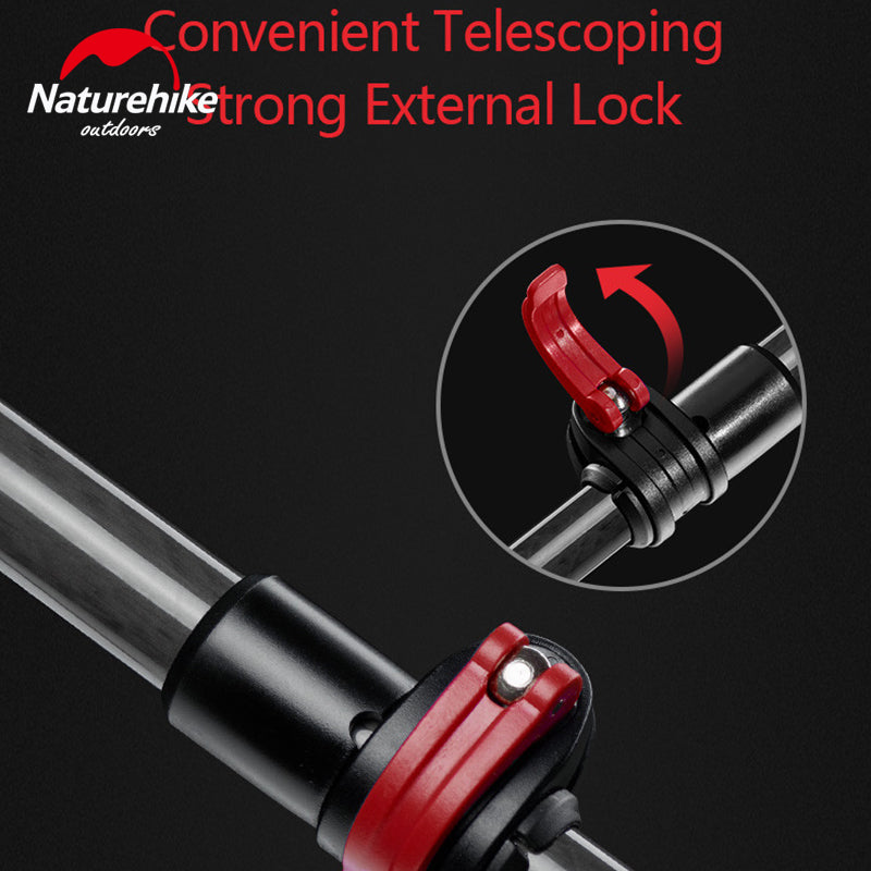 Naturehike 135g Ultralight 3-Section  Trekking Poles RED L