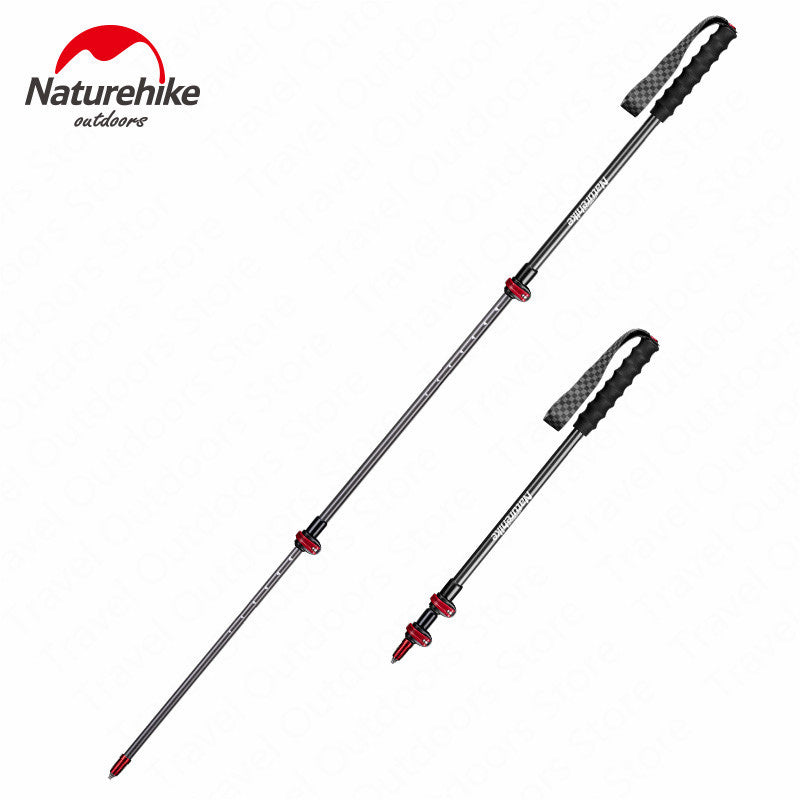 Naturehike 135g Ultralight 3-Section  Trekking Poles RED L