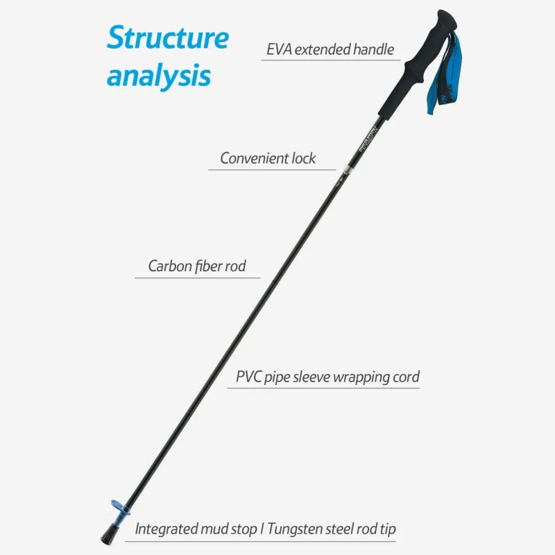 Naturehike ST07 Ultralight Carbon Trekking Poles BLUE