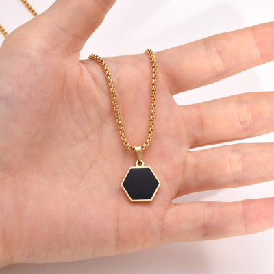 Geometric Gold Plated Stainless Steel Pendant Necklace
