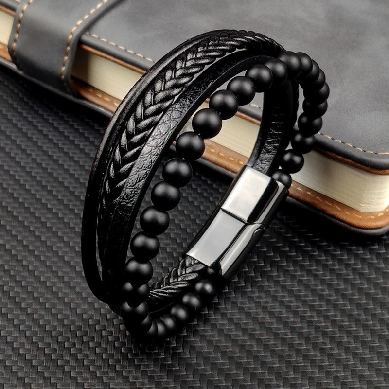 Unique punk leather bracelet