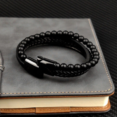 Unique punk leather bracelet