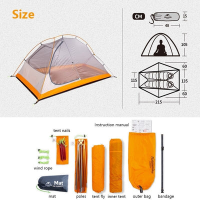 Naturehike Ultralight Professional  2 People 20D Camping Tent Outdoor Cycling Trekking Hiking Backpacking Waterproof Tents