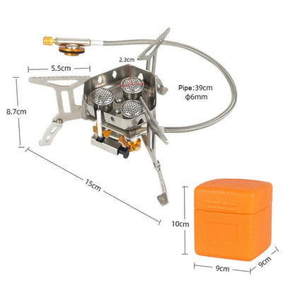 Camping Outdoor Portable Three Head Stove with Butane