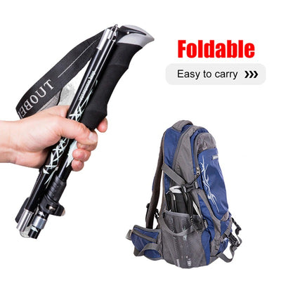BUBUDA Folding Hiking Stick Portable Ultra Light Anti Shock