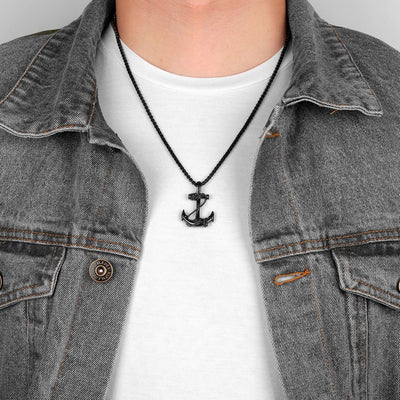 Stainless Steel Sea Anchor Men Necklaces Chain Pendants