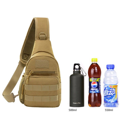 Tactical Outdoor Chest/Shoulder Bag With Water Bottle Holder