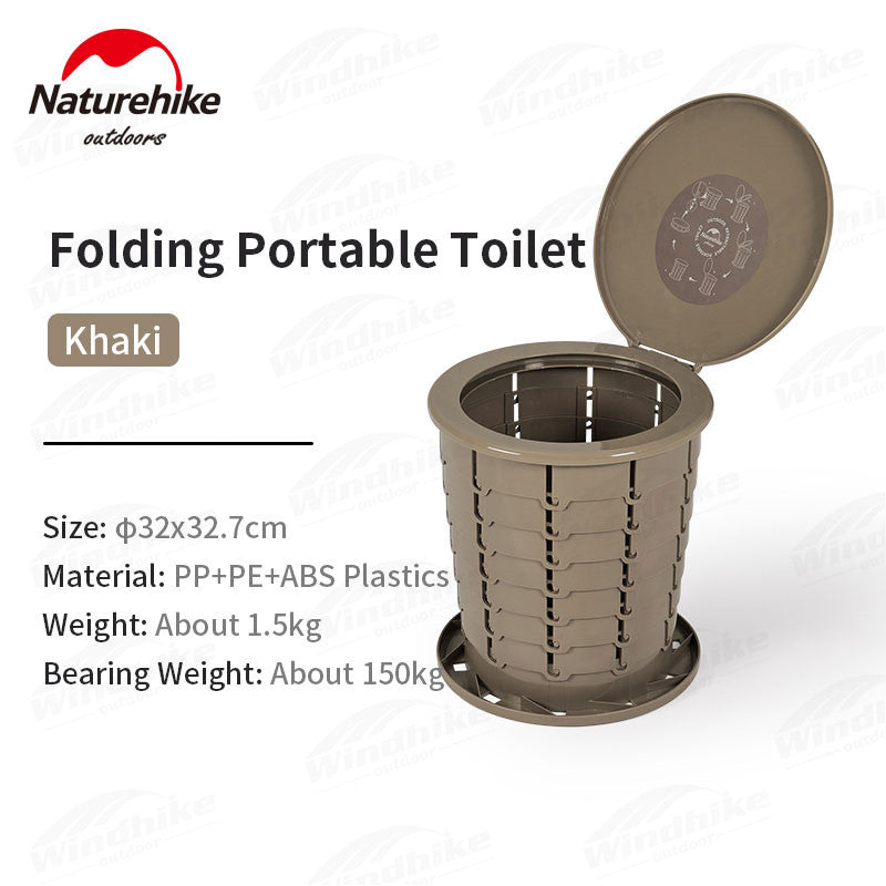 Naturehike Outdoor Mobile Folding Camping Toilet , Trash Bin Complete Kit